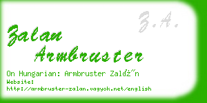 zalan armbruster business card